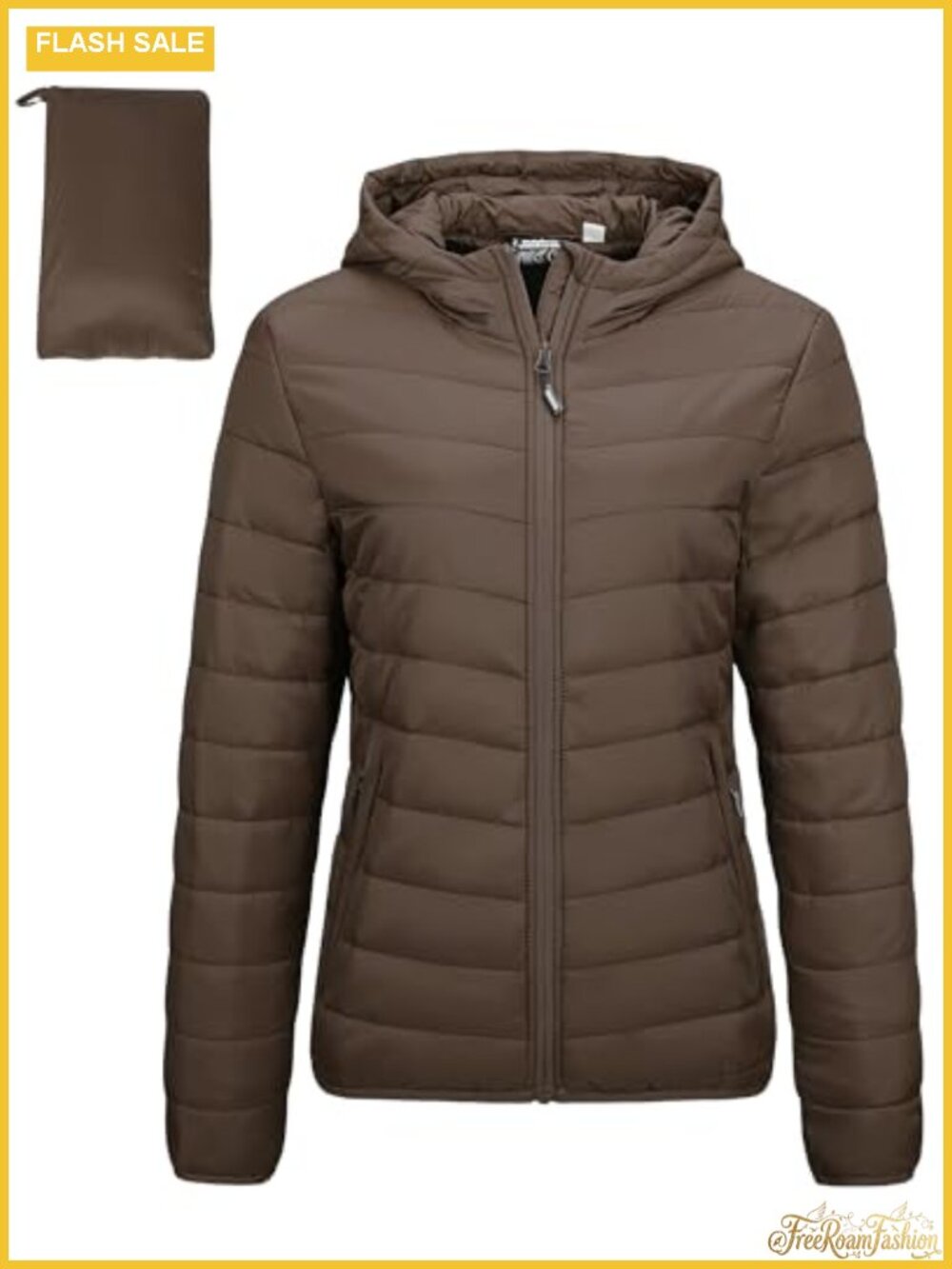 Outdoor Ventures Women's Packable Lightweight Puffer Jacket with Hood